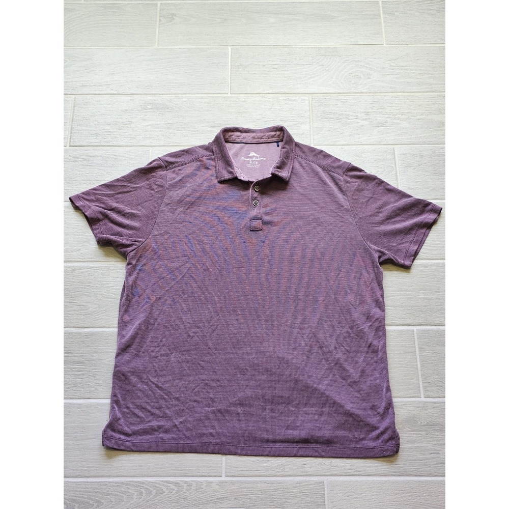 Tommy Bahama Tencel Blend Polo Shirt XL Purple Short Sleeve Island Style - Picture 2 of 7